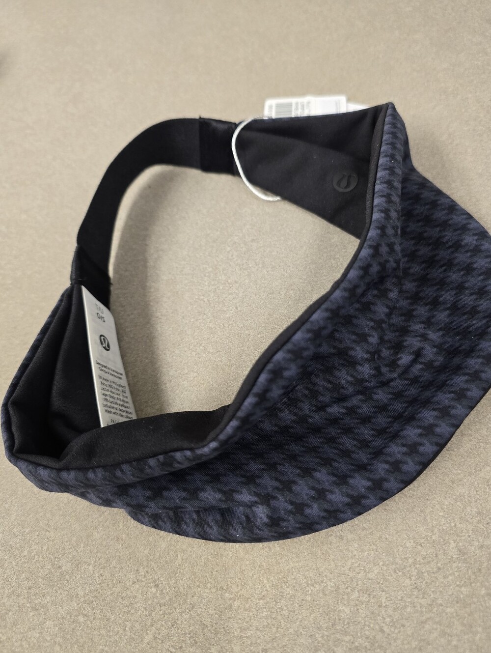 Lululemon Nulu Wide Reversible Headband NWT - MHBL/BLK Houndstooth / Black